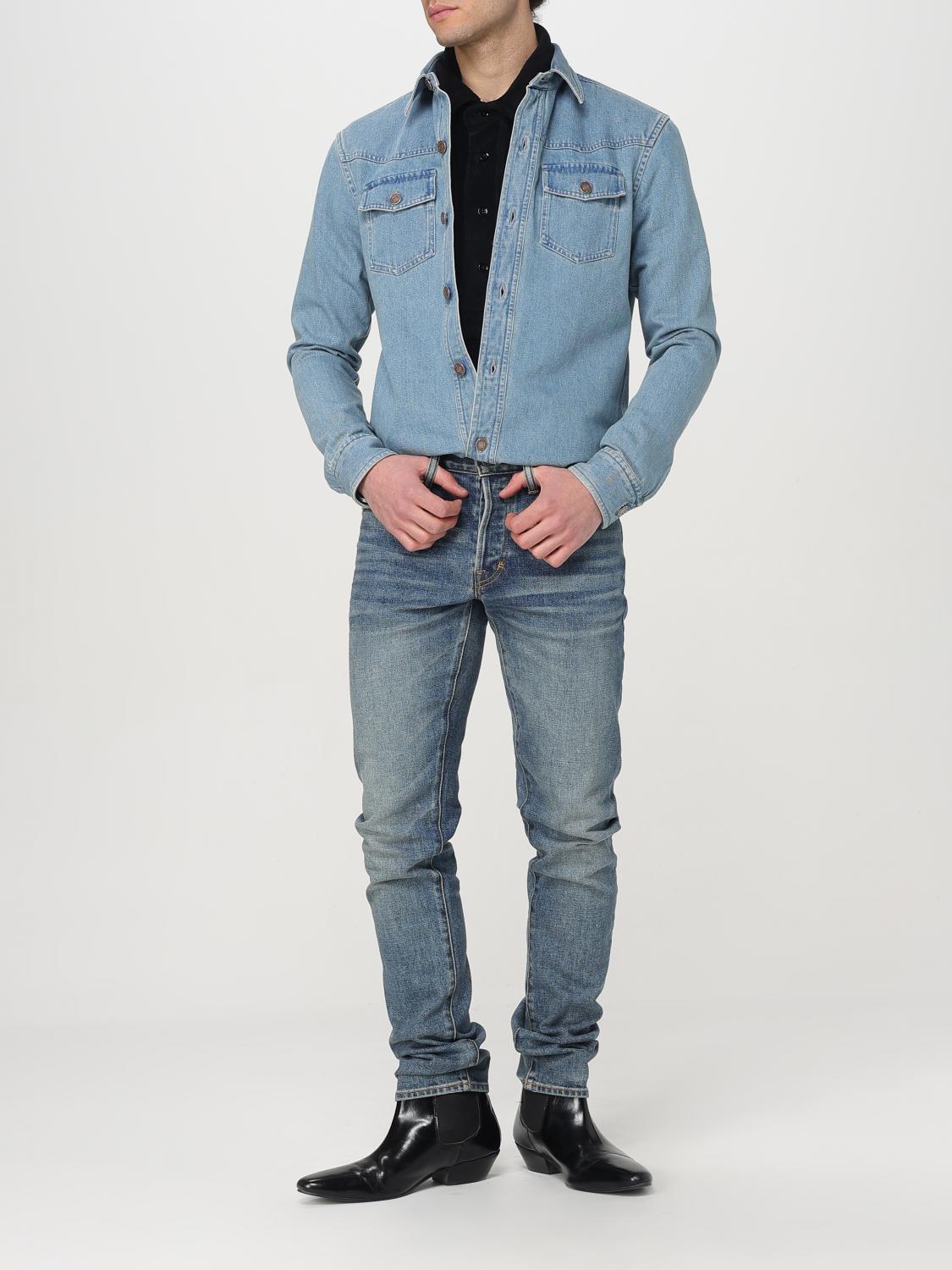 TOM FORD CAMICIA: Camicia Tom Ford in denim , Blue - Img 2