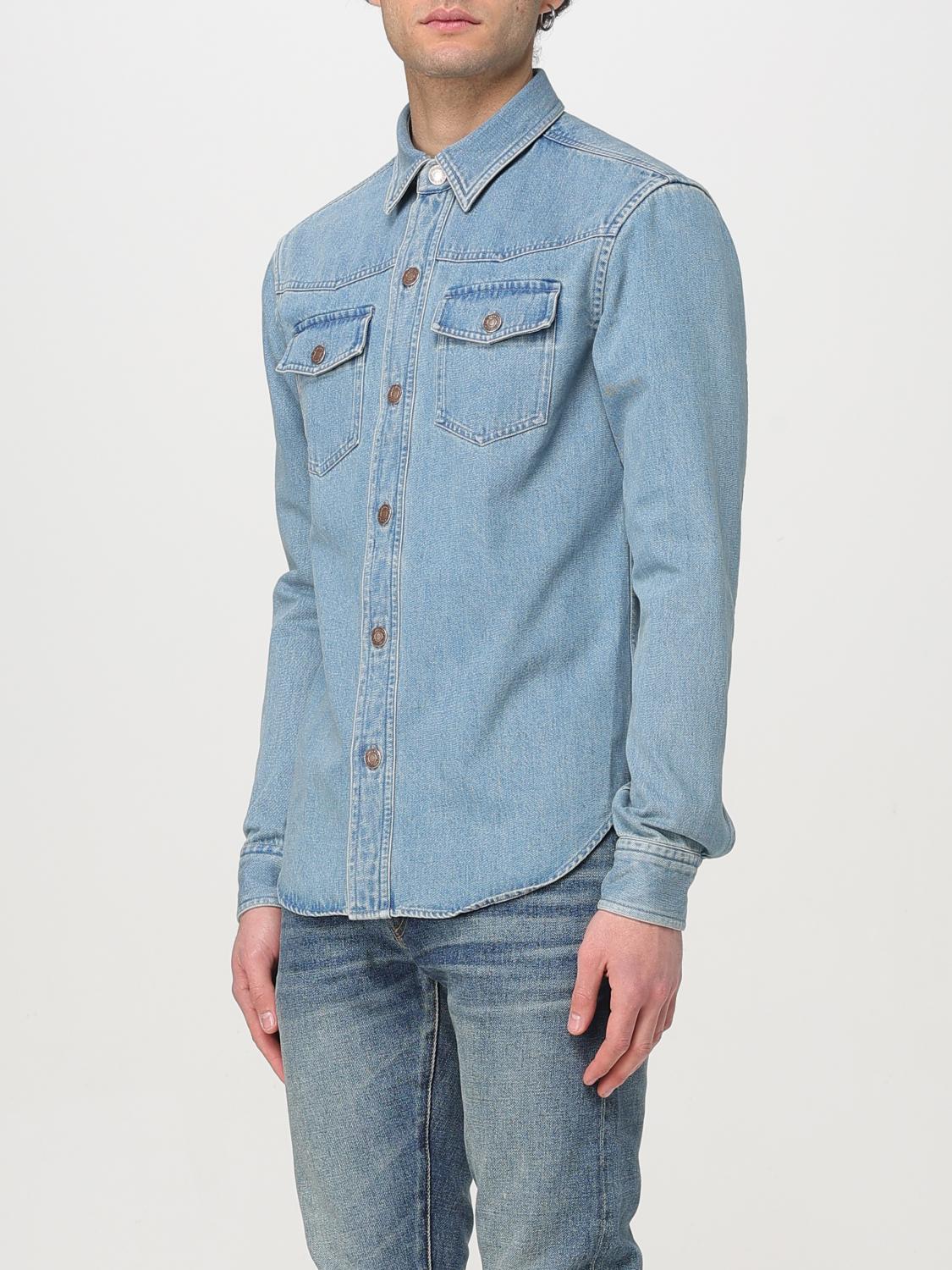 TOM FORD CAMICIA: Camicia Tom Ford in denim , Blue - Img 4