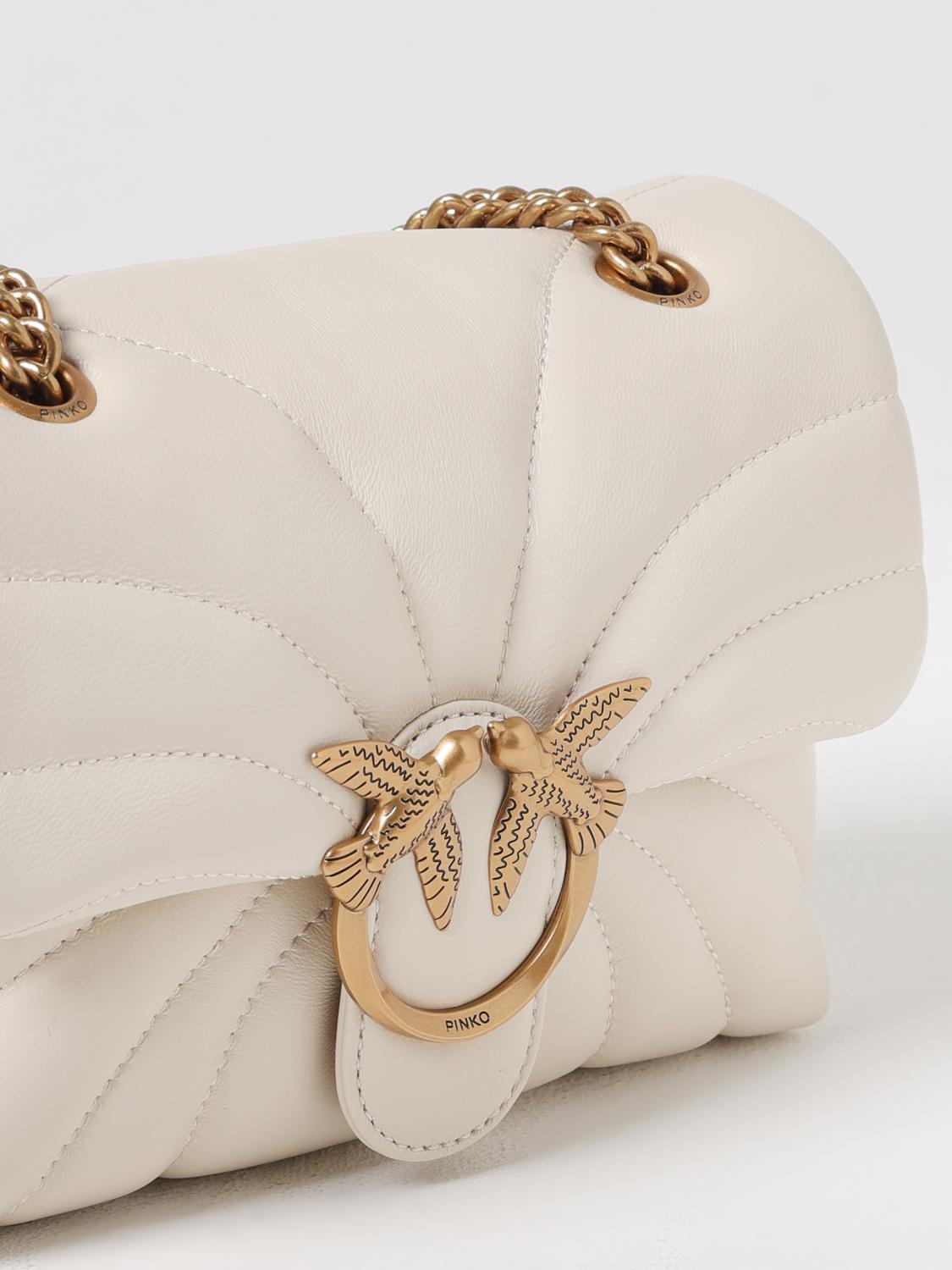 PINKO BORSA MINI: Borsa Love Bag Puff Butterfly Pinko in nappa trapuntata , Bianco - Img 3
