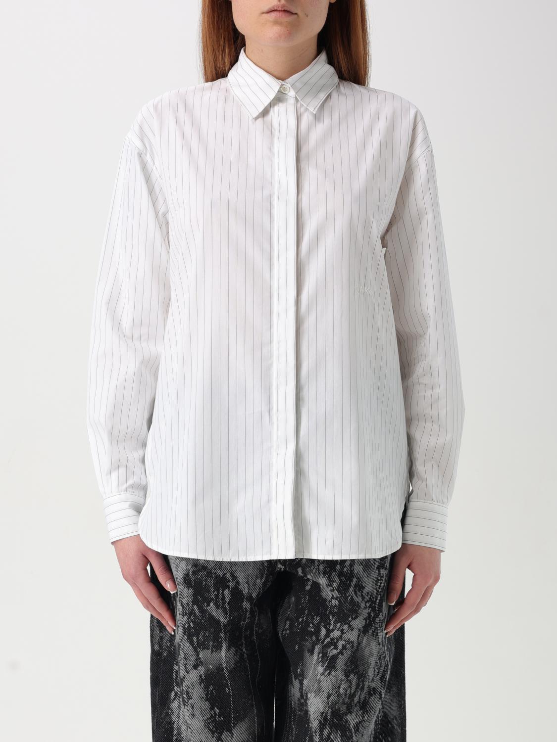 PINKO CAMICIA: Camicia classica Pinko in cotone a righe, Bianco - Img 1