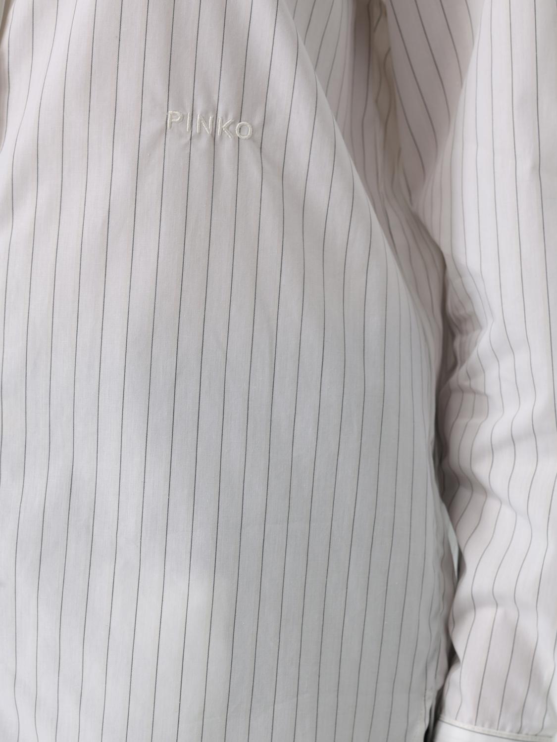 PINKO CAMICIA: Camicia classica Pinko in cotone a righe, Bianco - Img 3