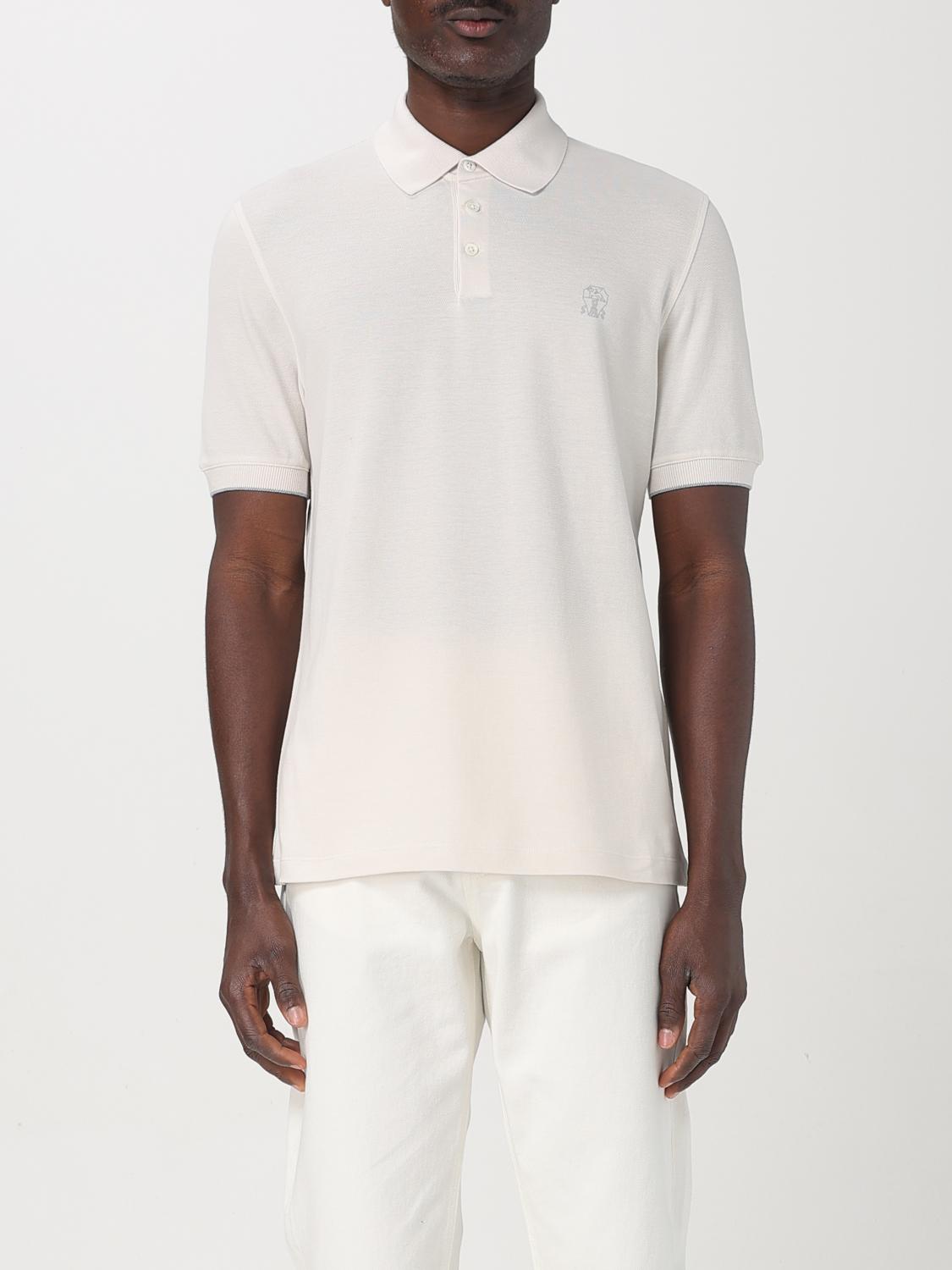 BRUNELLO CUCINELLI POLO: Polo in cotone Brunello Cucinelli, Bianco 2 - Img 1
