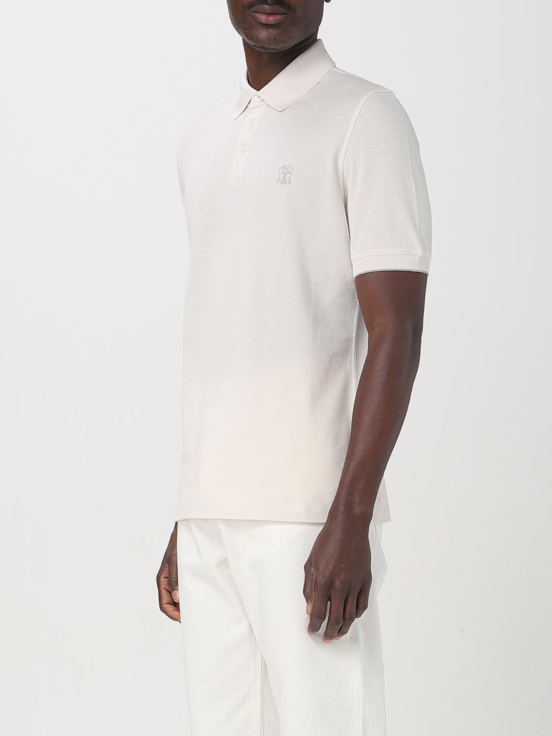 BRUNELLO CUCINELLI POLO: Polo in cotone Brunello Cucinelli, Bianco 2 - Img 4