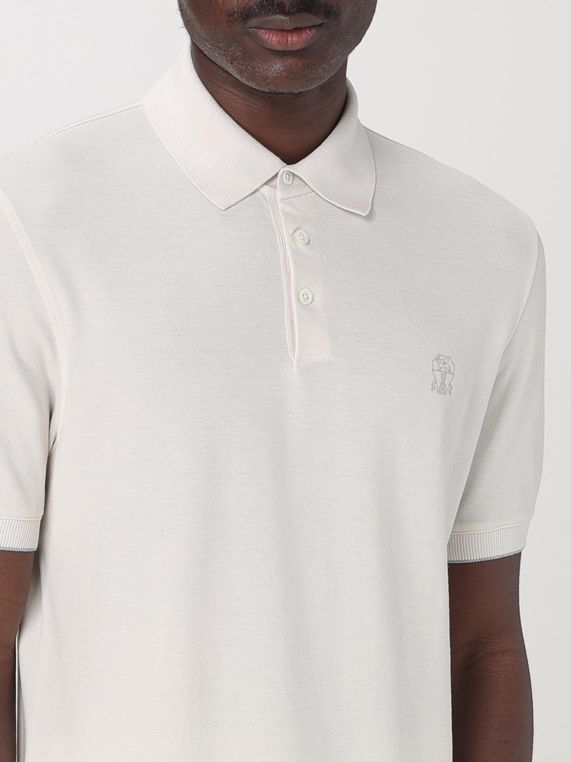 BRUNELLO CUCINELLI POLO: Polo in cotone Brunello Cucinelli, Bianco 2 - Img 5
