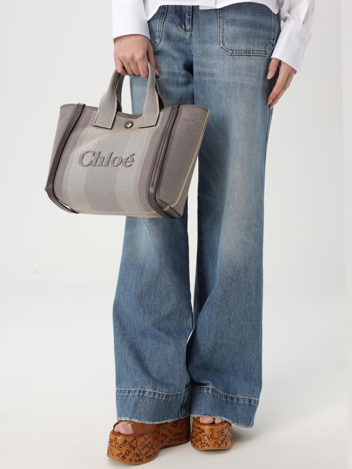 CHLOÉ BORSA TOTE: Borsa tote Carry piccola Chloé, Marrone - Img 2