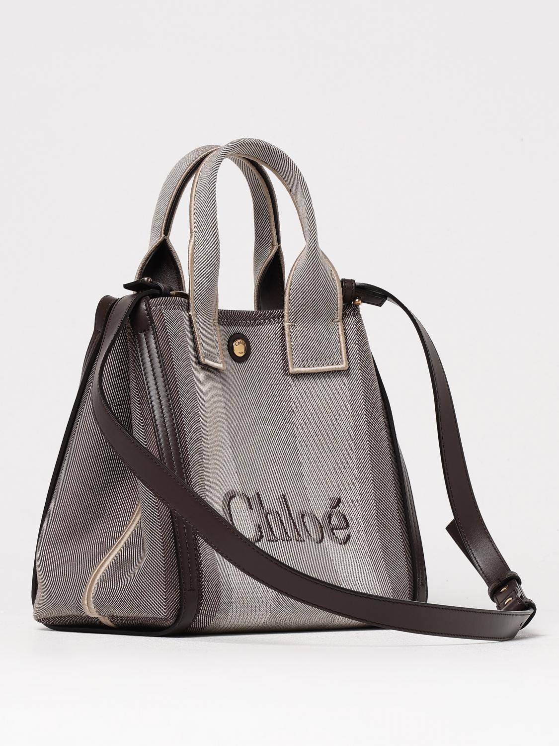 CHLOÉ BORSA TOTE: Borsa tote Carry piccola Chloé, Marrone - Img 3