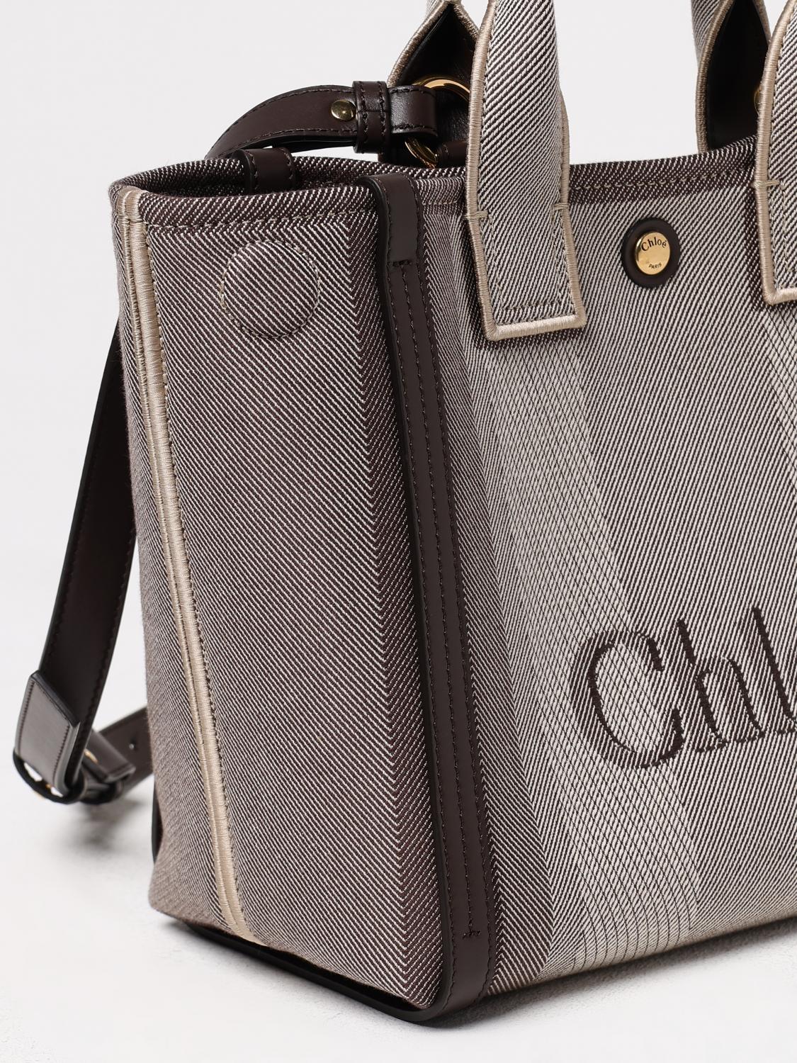 CHLOÉ BORSA TOTE: Borsa tote Carry piccola Chloé, Marrone - Img 4