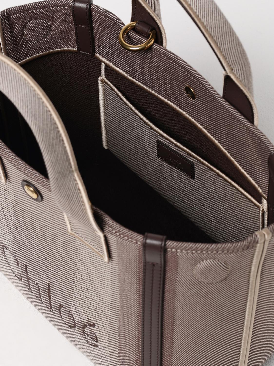 CHLOÉ BORSA TOTE: Borsa tote Carry piccola Chloé, Marrone - Img 5