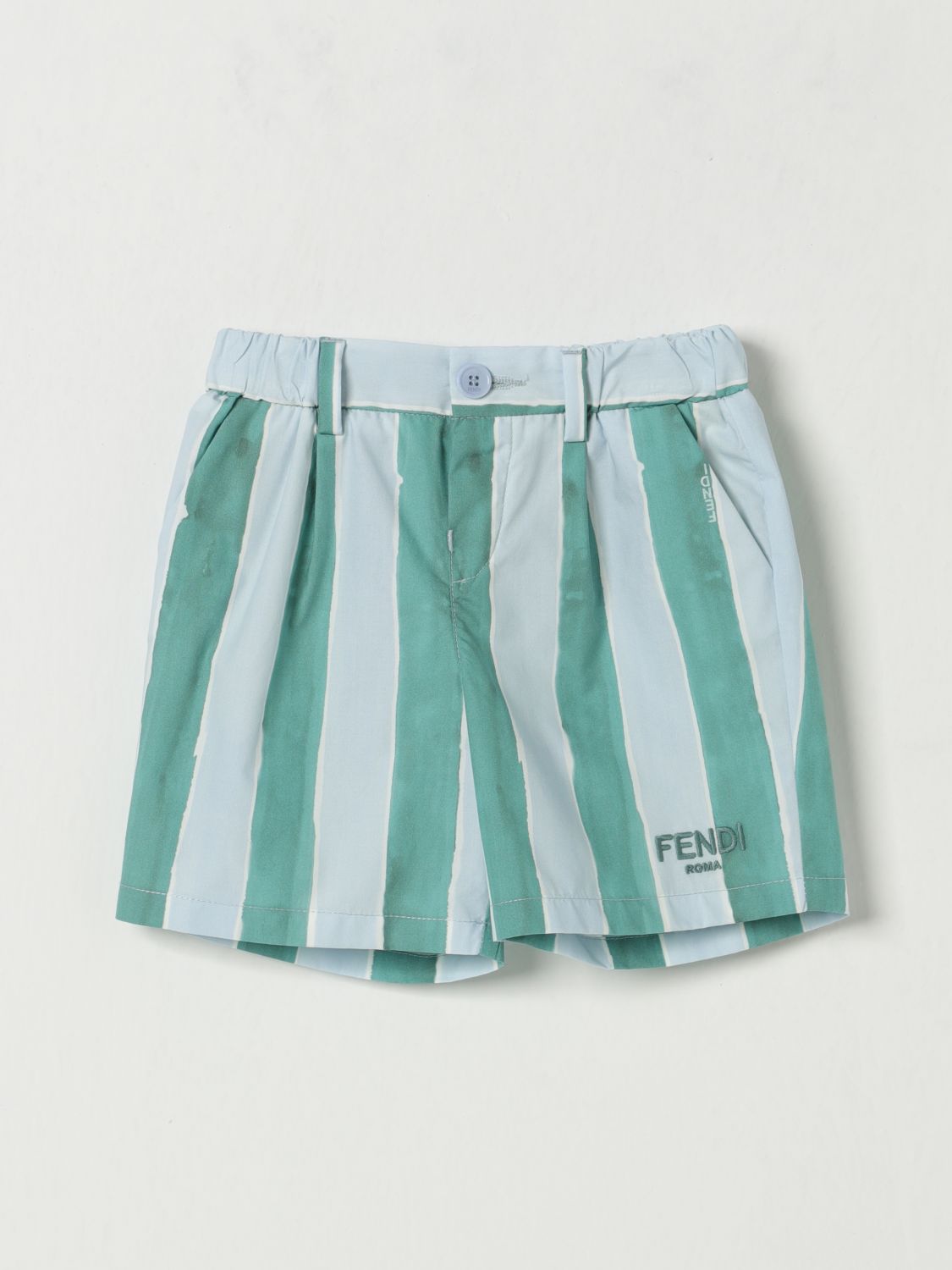 FENDI SHORTS: Shorts kids Fendi, Blue - Img 1