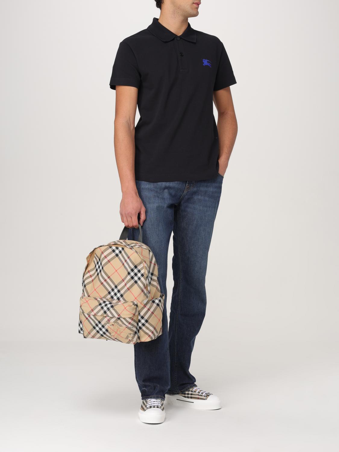 BURBERRY MOCHILA: Mochila Vintage Check Burberry de nailon estampado, Tierra - Img 2