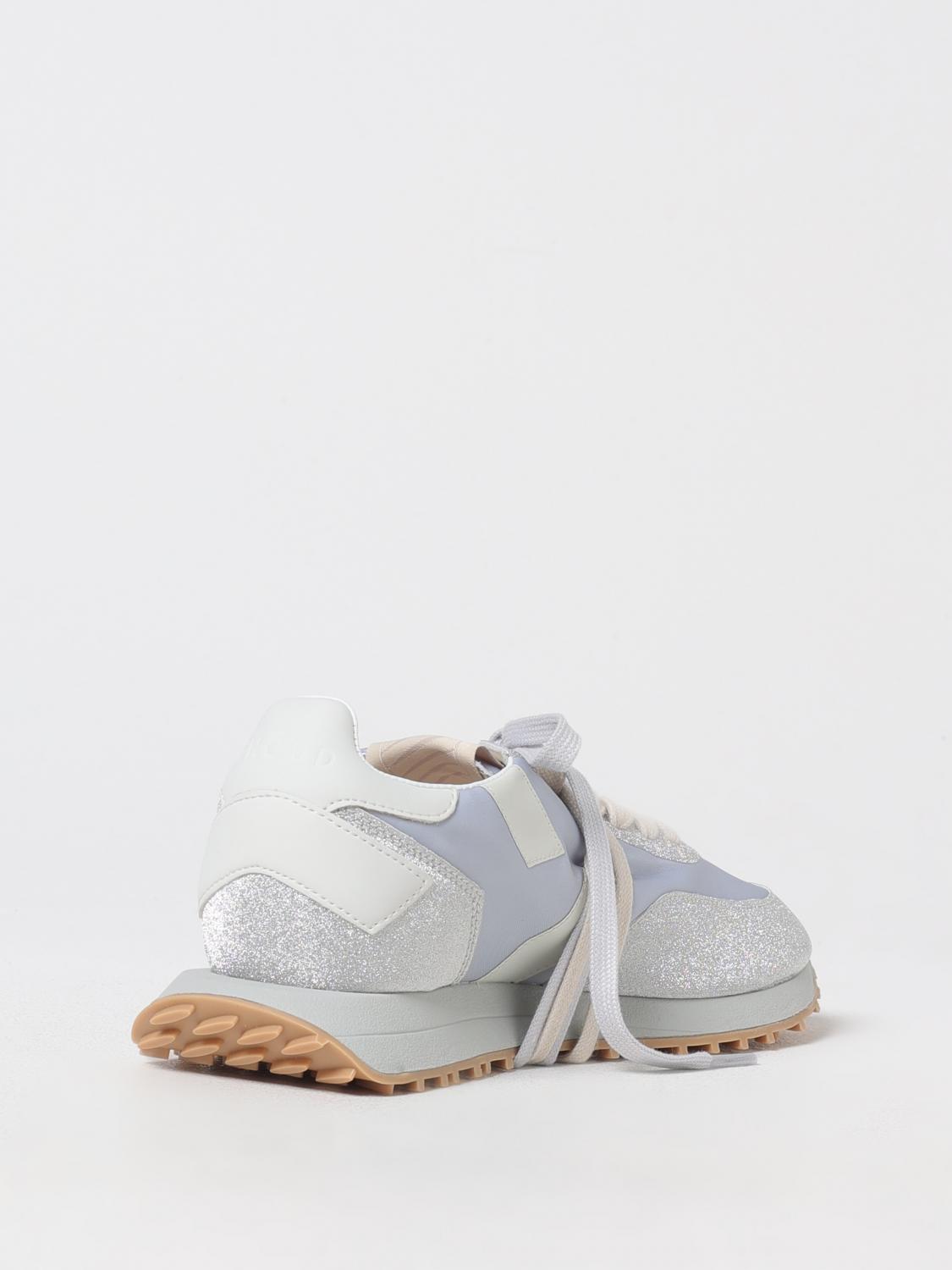 GHOUD SNEAKERS: Sneakers Rush Ghoud in pelle e tessuto glitter , Argento - Img 3