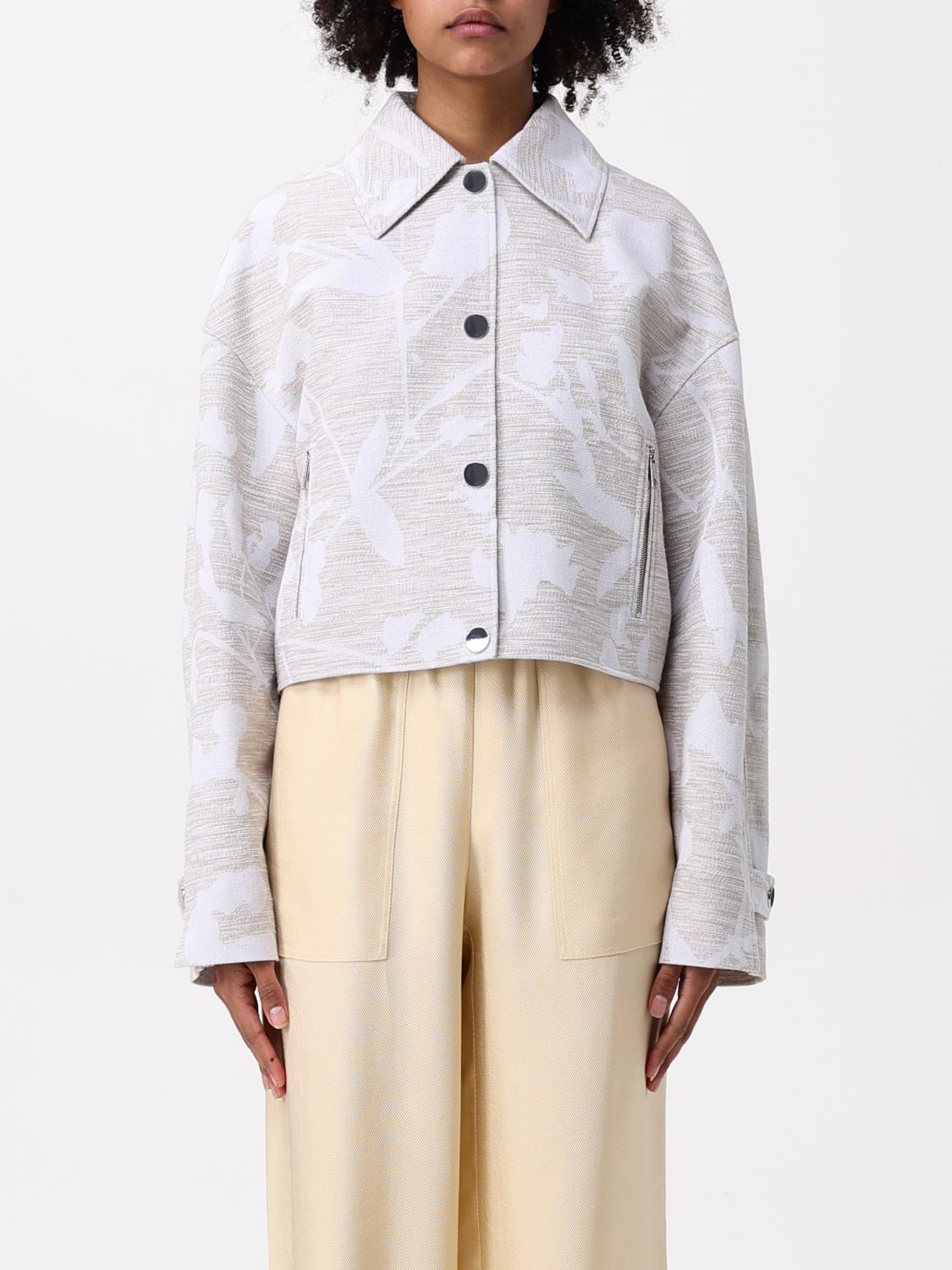 BOSS GIACCA: Giacca camicia Boss a fantasia floreale, Beige - Img 1