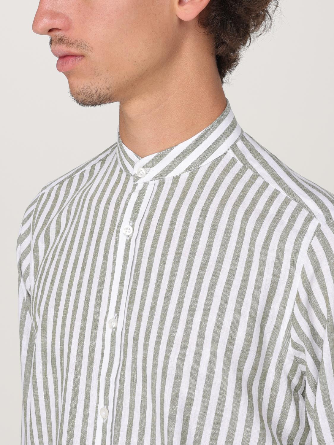 MANUEL RITZ CAMICIA: Camicia Manuel Ritz in lino a righe , Fantasia - Img 3