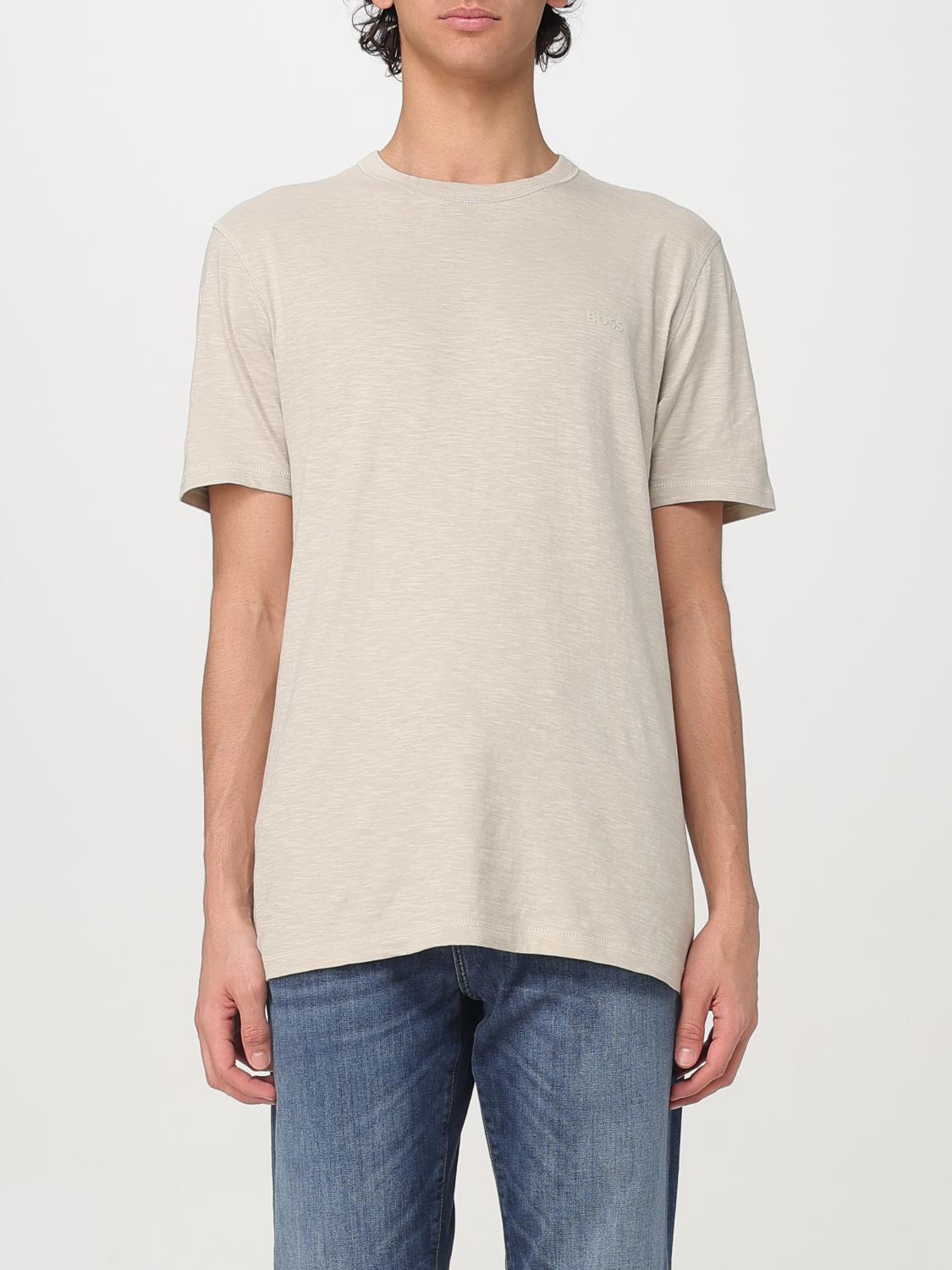 HUGO T-SHIRT: Hugo Basic Baumwoll-T-Shirt mit Mini-Logo, Beige - Img 1