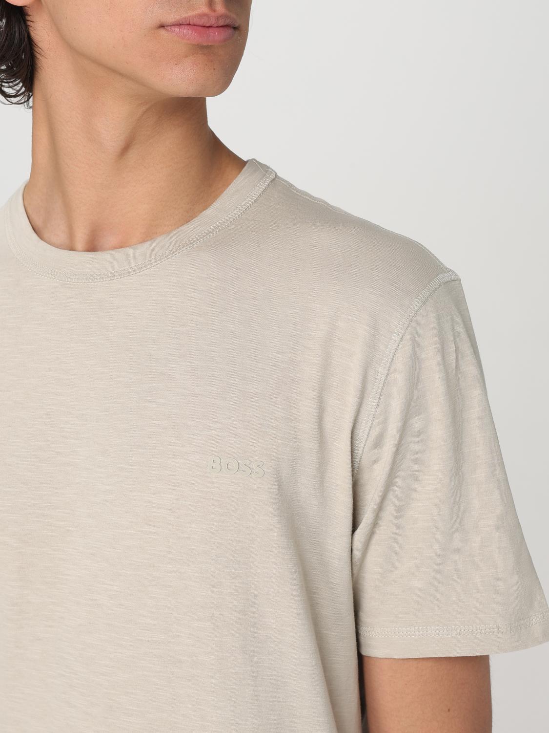 HUGO T-SHIRT: Hugo Basic Baumwoll-T-Shirt mit Mini-Logo, Beige - Img 3