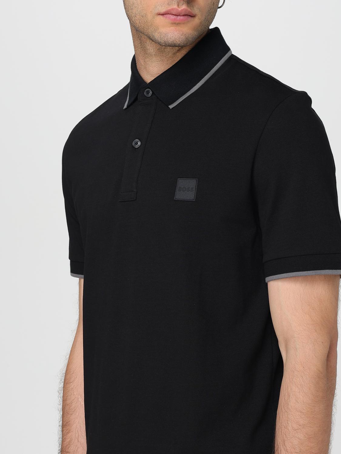 BOSS POLO: Polo básico de algodón con mini logo Boss, Negro - Img 3