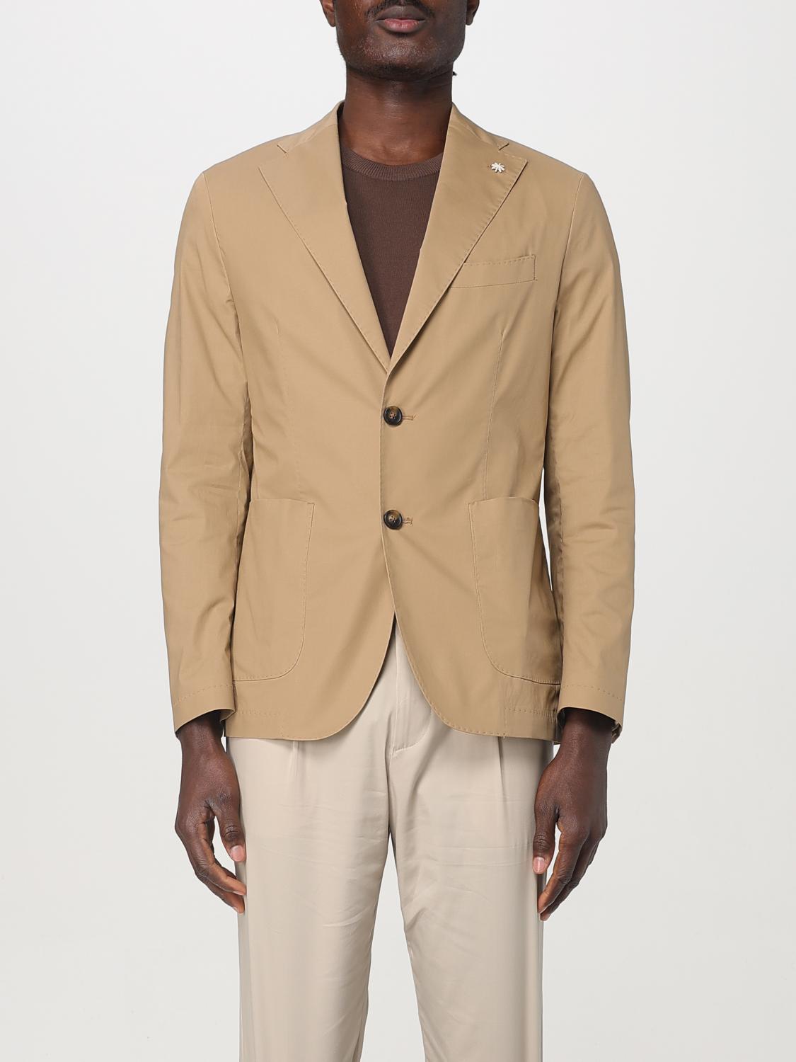 MANUEL RITZ GIACCA: Blazer Manuel Ritz in cotone stretch , Beige - Img 1