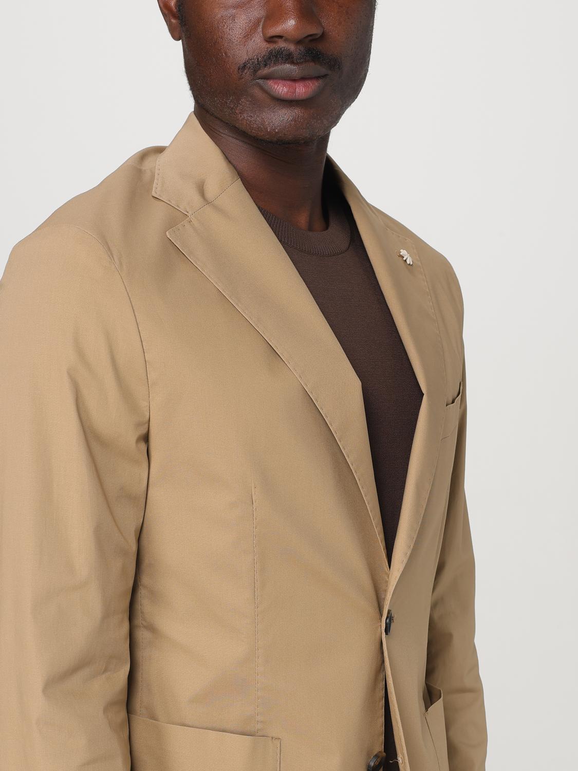 MANUEL RITZ GIACCA: Blazer Manuel Ritz in cotone stretch , Beige - Img 4