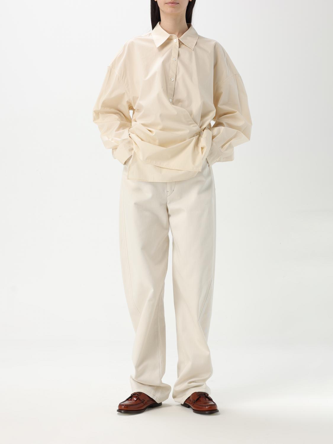 LEMAIRE PANTALONI: Pantalone Lemaire in cotone , Bianco - Img 2