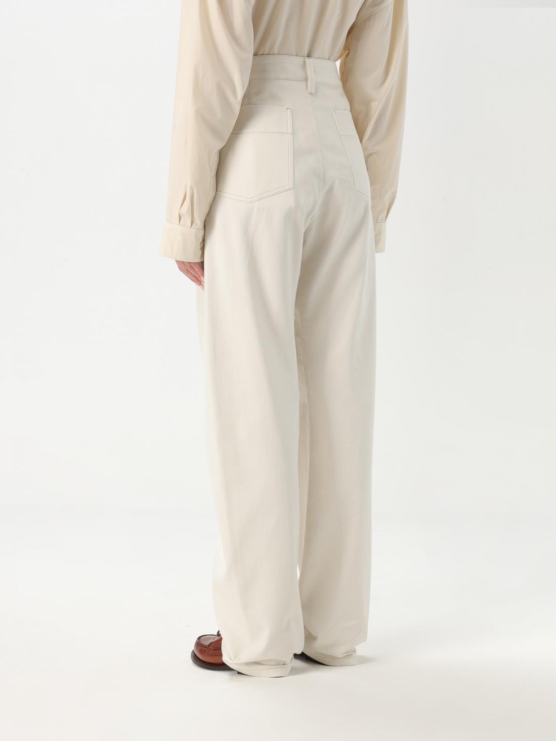 LEMAIRE PANTALONI: Pantalone Lemaire in cotone , Bianco - Img 3