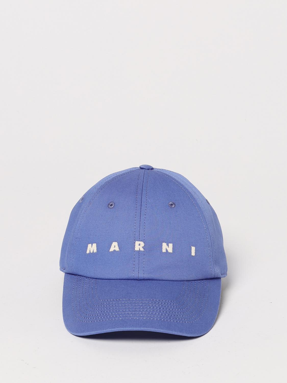 MARNI CAPPELLO: Cappello Marni in cotone con stampa logo , Blue - Img 3