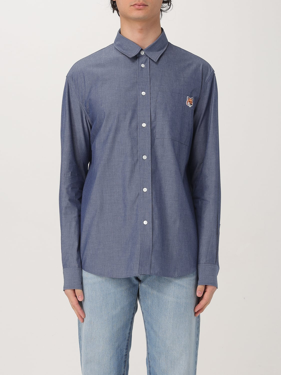 MAISON KITSUNÉ 셔츠: 셔츠 남성 Maison KitsunÉ, 블루 - Img 1