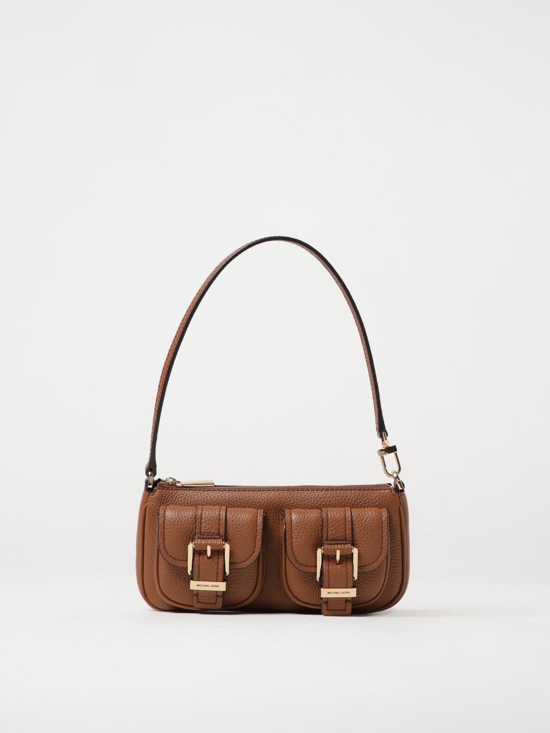 MICHAEL KORS BORSA A SPALLA: Borsa Zoe Michael Kors in pelle a grana , Cuoio - Img 1