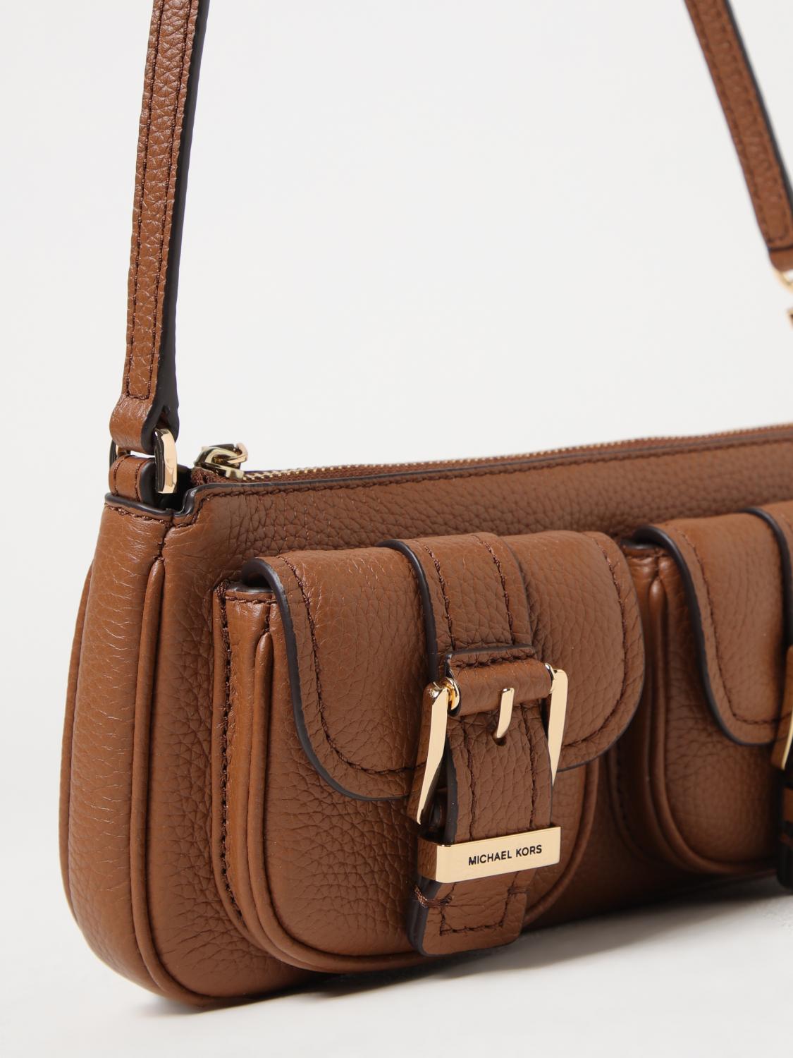 MICHAEL KORS BORSA A SPALLA: Borsa Zoe Michael Kors in pelle a grana , Cuoio - Img 3