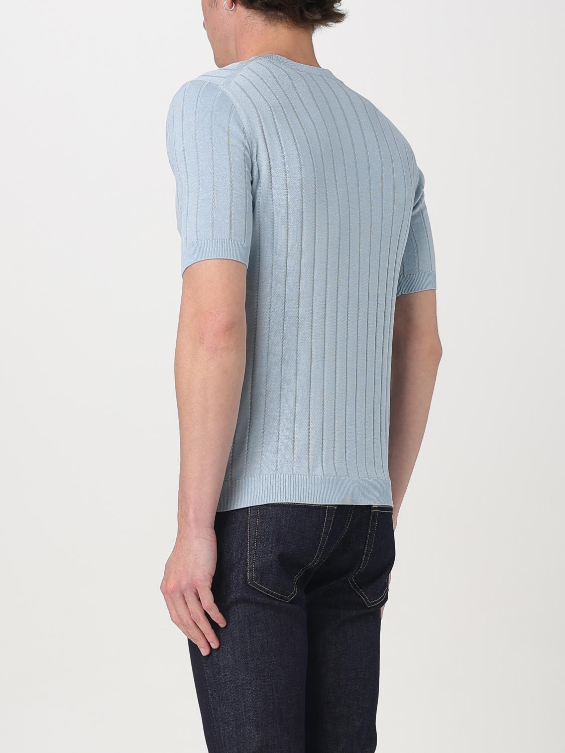 TAGLIATORE T-SHIRT: Tagliatore ribbed cotton t-shirt, Blue - Img 2