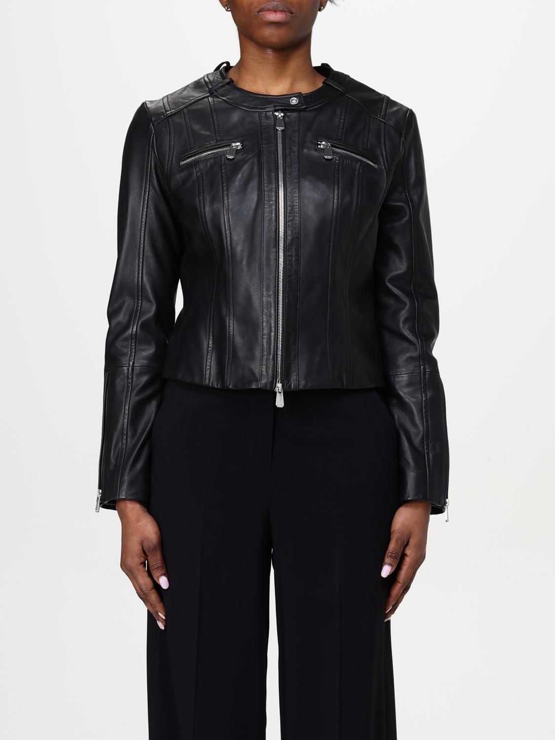 PINKO GIACCA: Giubbotto biker Pinko in nappa , Nero - Img 1