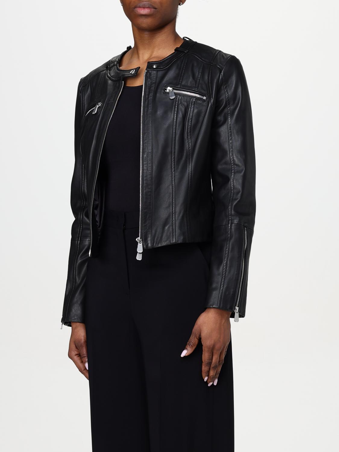 PINKO GIACCA: Giubbotto biker Pinko in nappa , Nero - Img 3