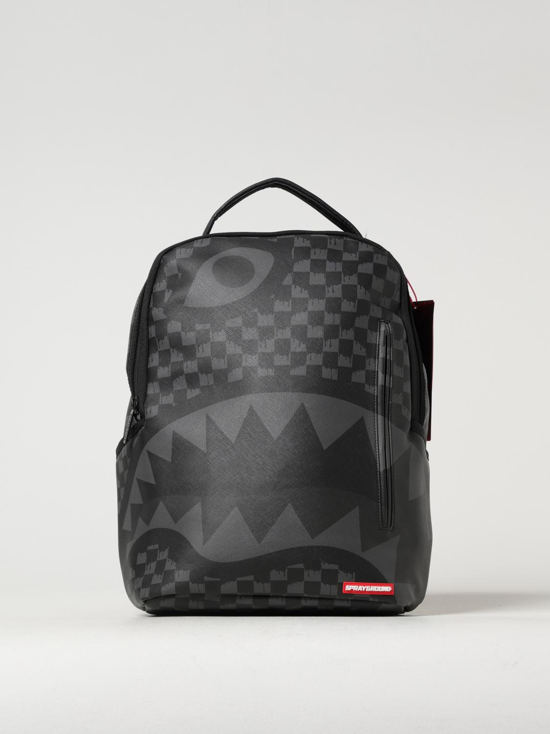 SPRAYGROUND ZAINO: Zaino Shark Check Sprayground in pelle sintetica con stampa , Nero - Img 1