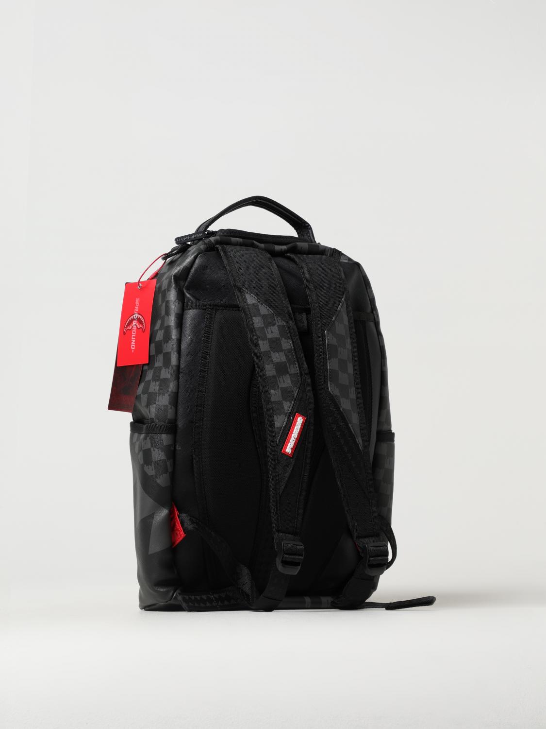 SPRAYGROUND ZAINO: Zaino Shark Check Sprayground in pelle sintetica con stampa , Nero - Img 2