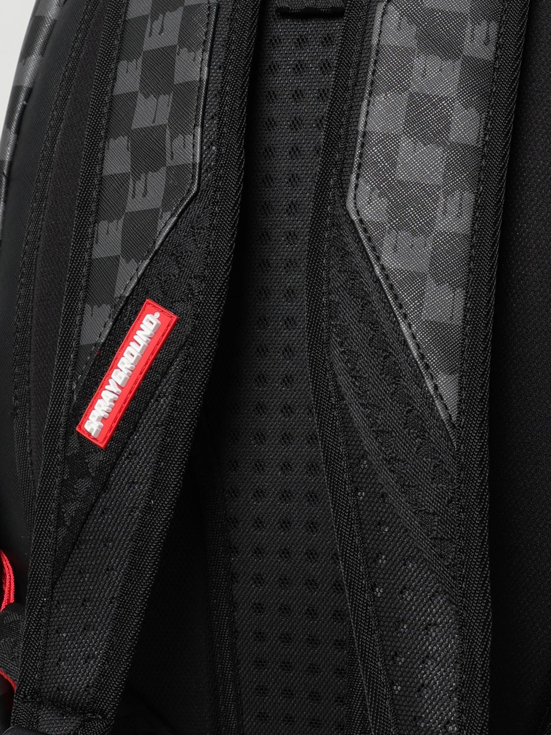 SPRAYGROUND ZAINO: Zaino Shark Check Sprayground in pelle sintetica con stampa , Nero - Img 3