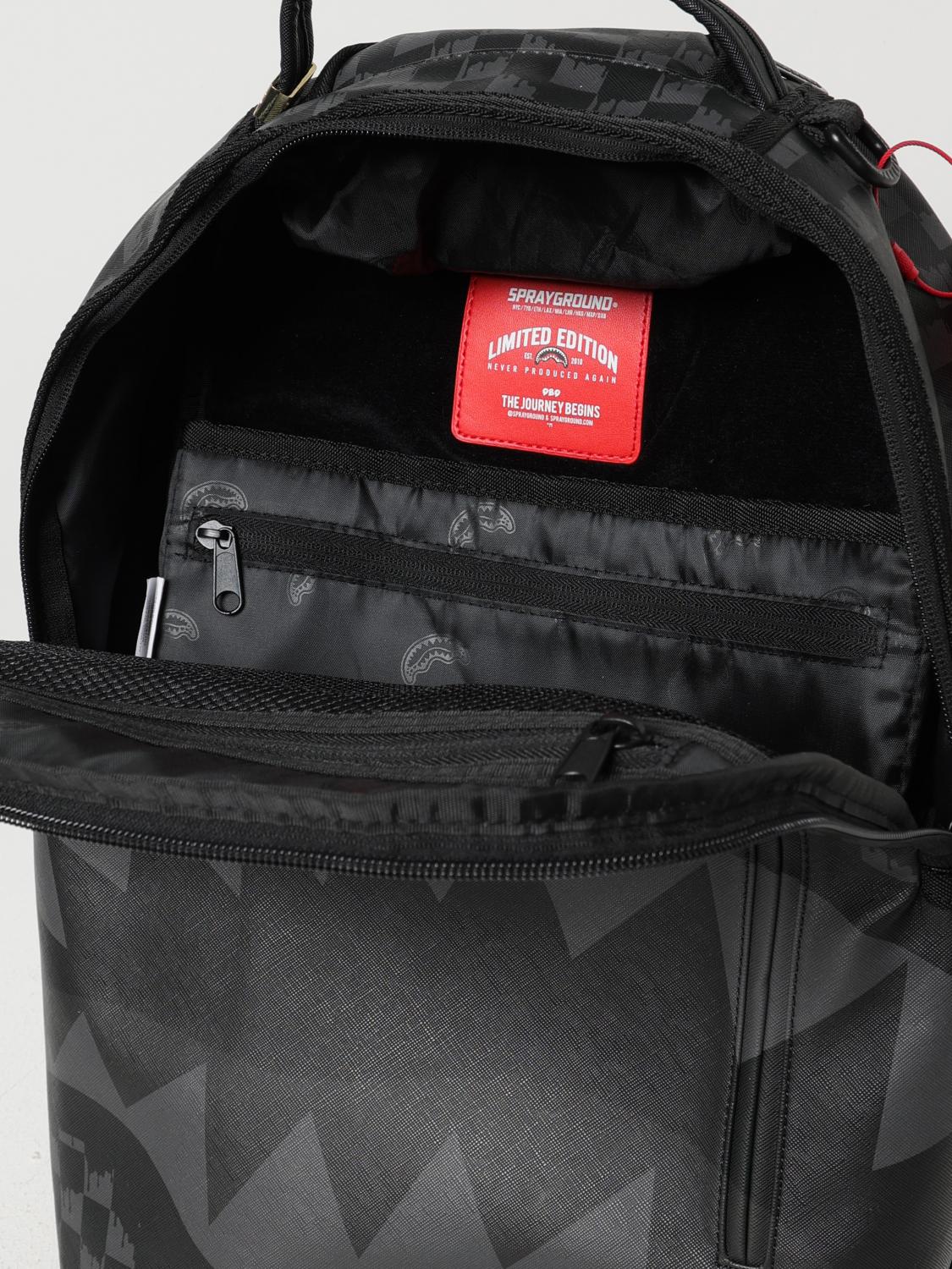 SPRAYGROUND ZAINO: Zaino Shark Check Sprayground in pelle sintetica con stampa , Nero - Img 4