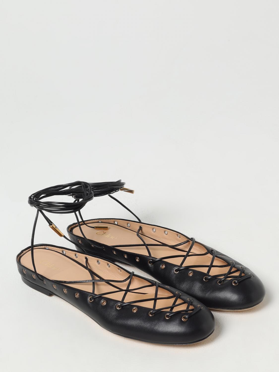 CHLOÉ BALLERINE: Ballerina Ghilies Chloè in nappa , Nero - Img 2
