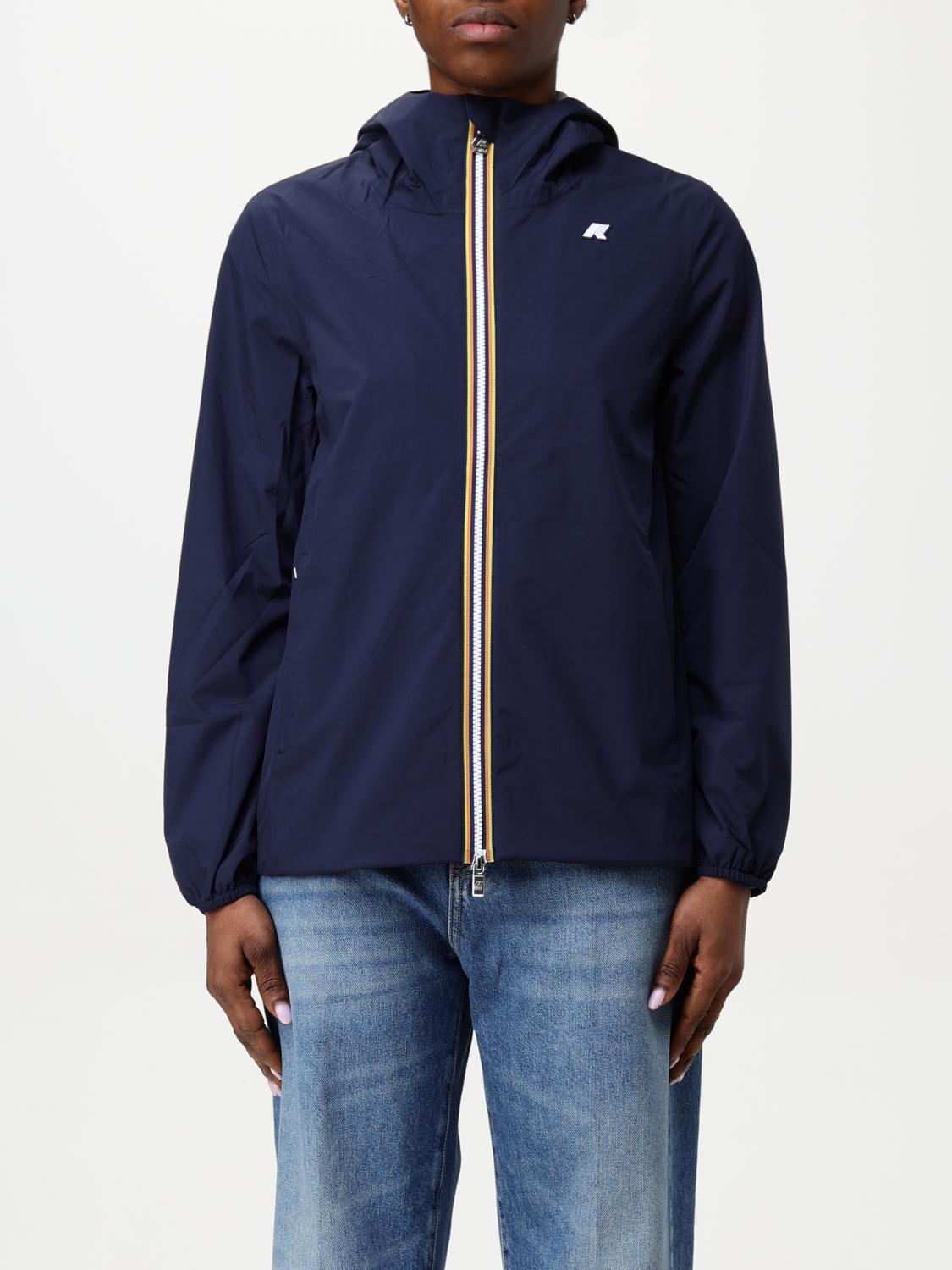 K-WAY CHAQUETA: Chaqueta de nailon con capucha K-Way, Azul Oscuro - Img 1