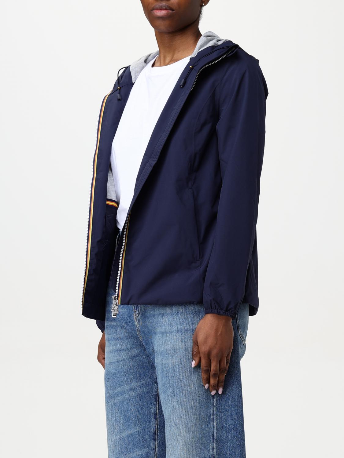 K-WAY CHAQUETA: Chaqueta de nailon con capucha K-Way, Azul Oscuro - Img 3