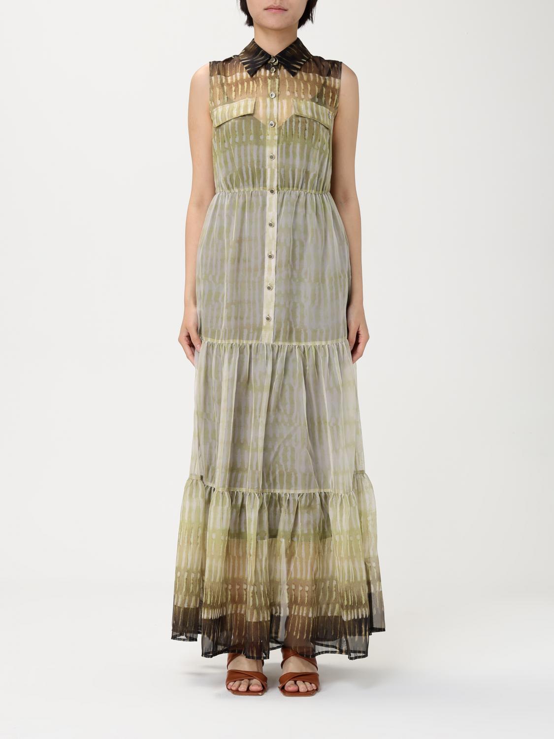 LIU JO ABITO: Abito chemisier Liu Jo in chiffon , Verde - Img 1