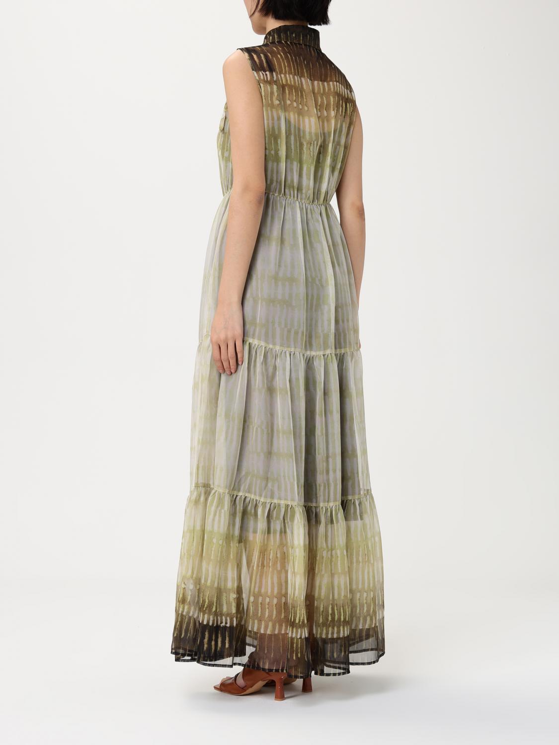 LIU JO ABITO: Abito chemisier Liu Jo in chiffon , Verde - Img 2