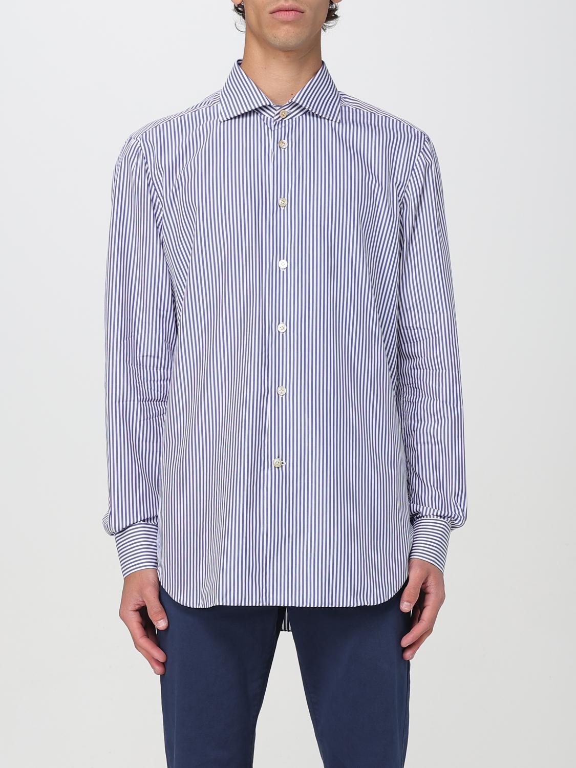 KITON CAMICIA: Camicia Kiton in cotone a righe , Blue - Img 1