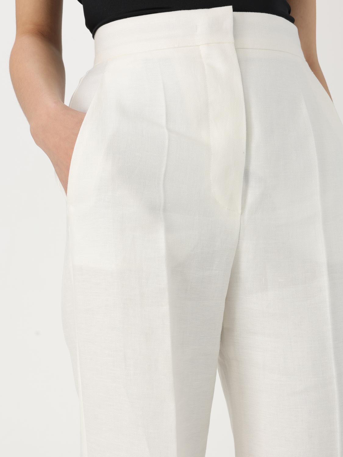 MAX MARA PANTALONI: Pantalone Max Mara in lino , Bianco - Img 5