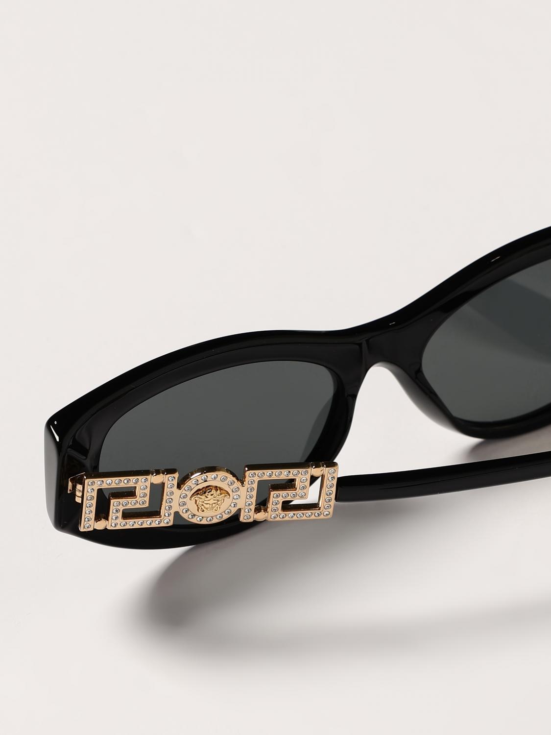VERSACE GAFAS DE SOL: Gafas de sol de acetato con pedrería incrustada Versace, Negro - Img 5