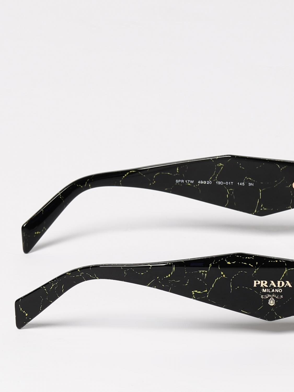 PRADA OCCHIALI DA SOLE: Occhiali da sole in acetato con logo Prada, Fantasia - Img 4