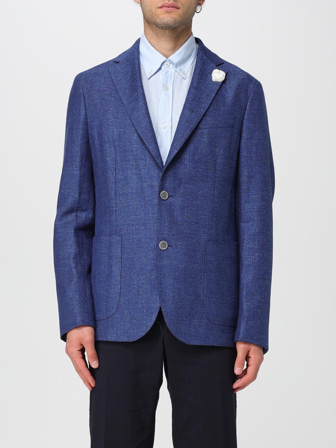 BOSS JACKET: Boss single-breasted linen blend blazer, Blue 1 - Img 1