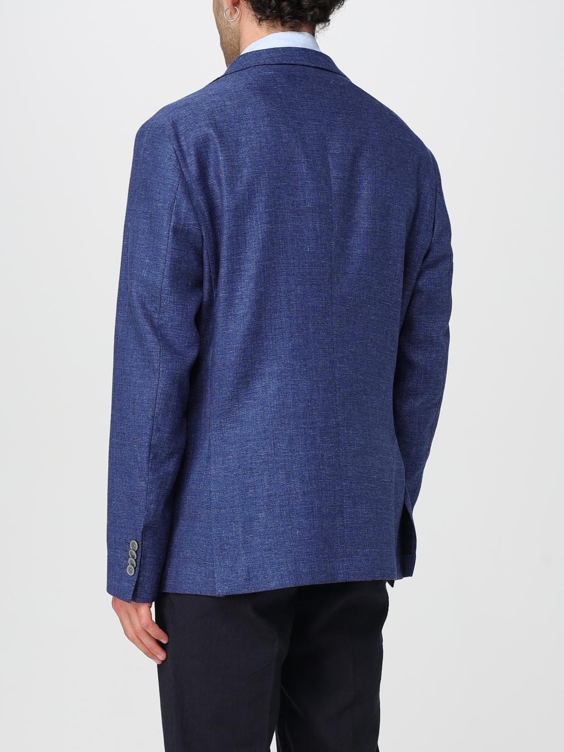 BOSS JACKET: Boss single-breasted linen blend blazer, Blue 1 - Img 2