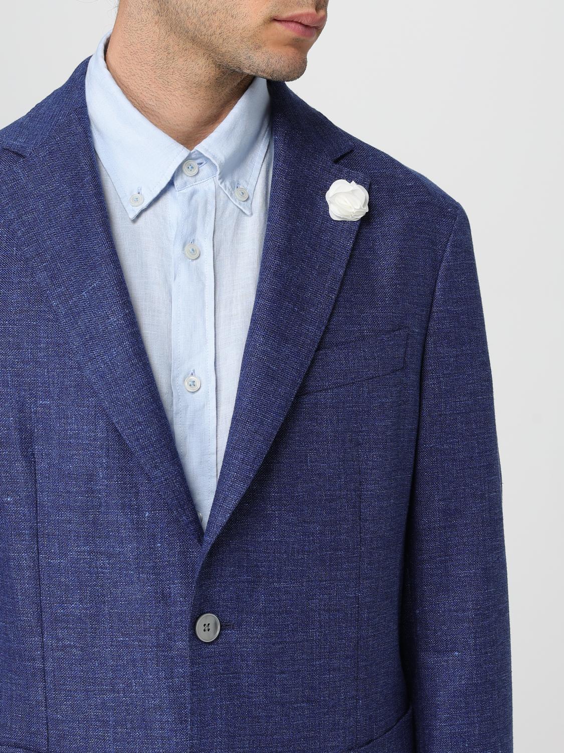 BOSS JACKET: Boss single-breasted linen blend blazer, Blue 1 - Img 4
