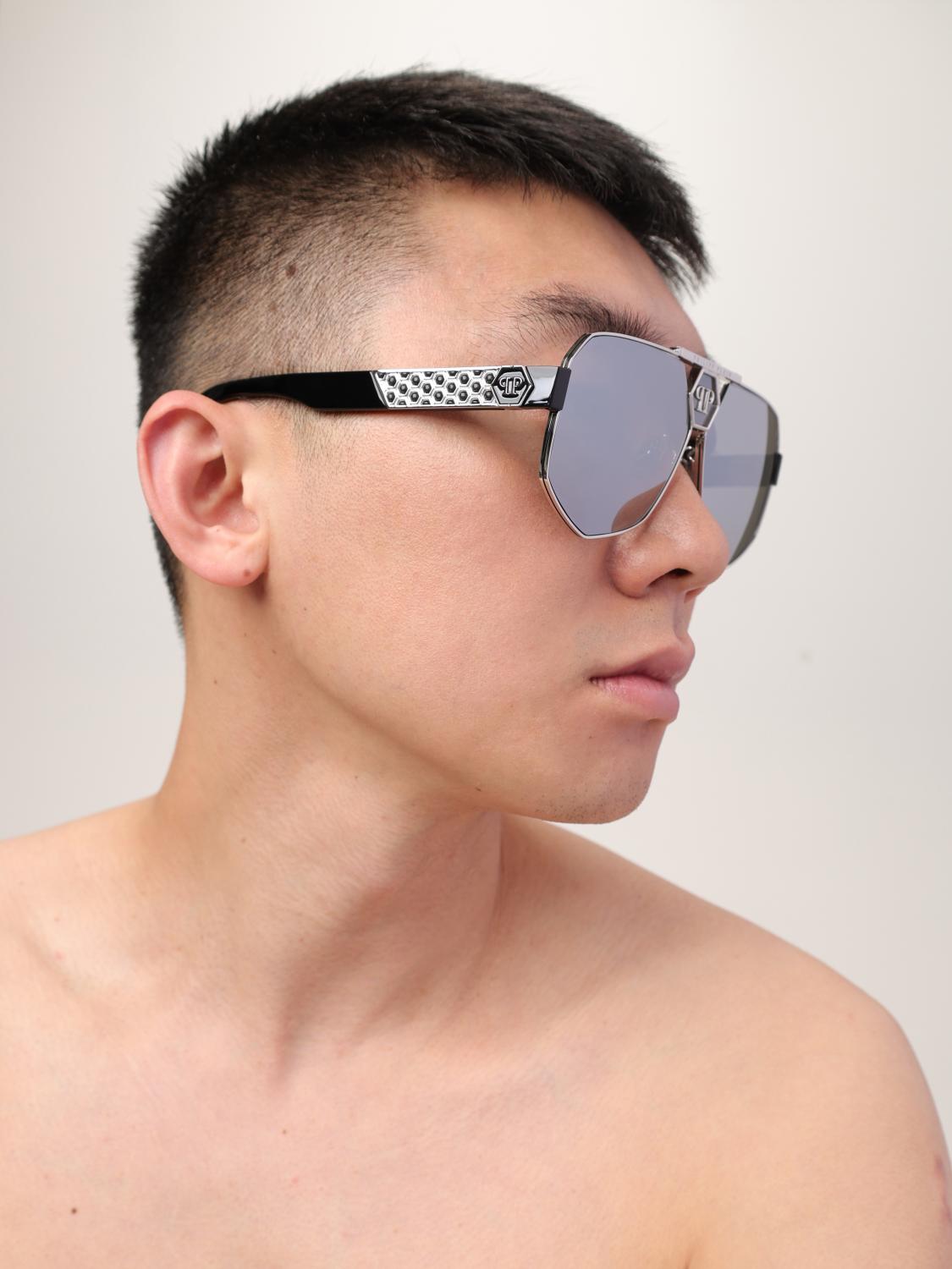 PHILIPP PLEIN 선글라스: 선글라스 남성 Philipp Plein, 실버 - Img 2