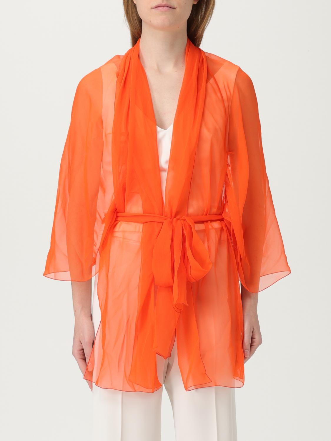 ALBERTA FERRETTI GIACCA: Kimono in seta Alberta Ferretti, Arancione - Img 1