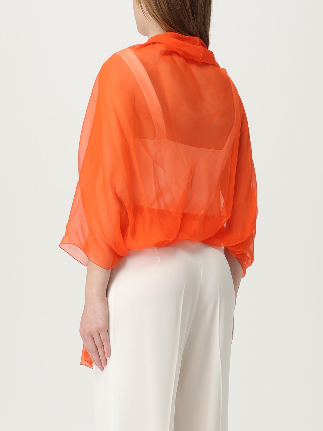 ALBERTA FERRETTI GIACCA: Kimono in seta Alberta Ferretti, Arancione - Img 2